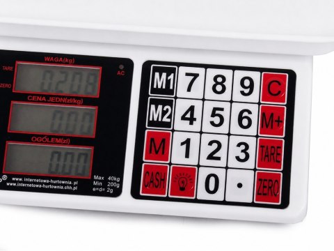 Waga sklepowa elektroniczna kalkulacyjna 40kg 2g