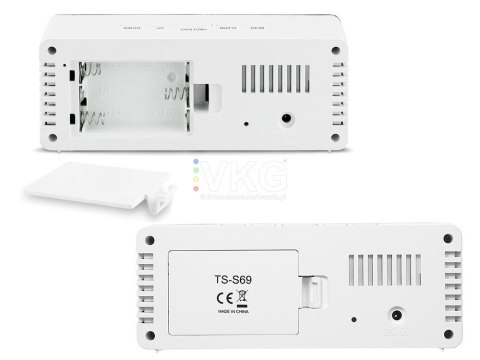 Zegar budzik termometr lustro led alarm data 4w1