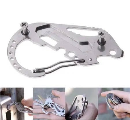 Brelok do kluczy karabińczyk survival multitool