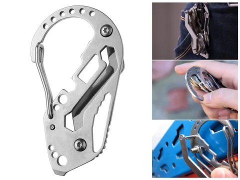 Brelok do kluczy karabińczyk survival multitool