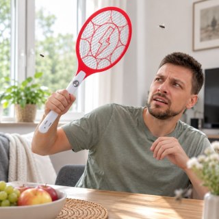 Elektryczna paletka do łapania much łapka packa na muchy komary ćmy akum.