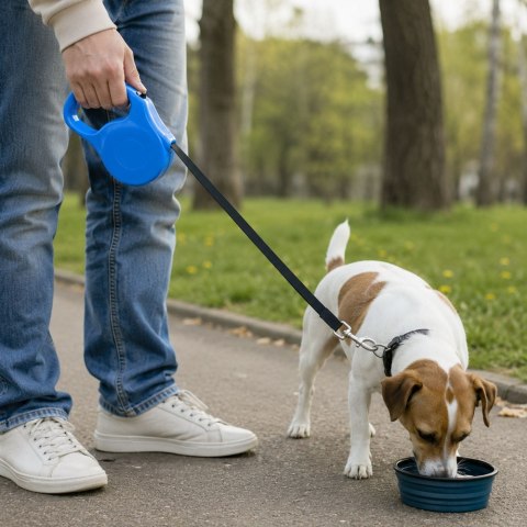 Smycz automatyczna dla psa taśma blokada 5m 15kg