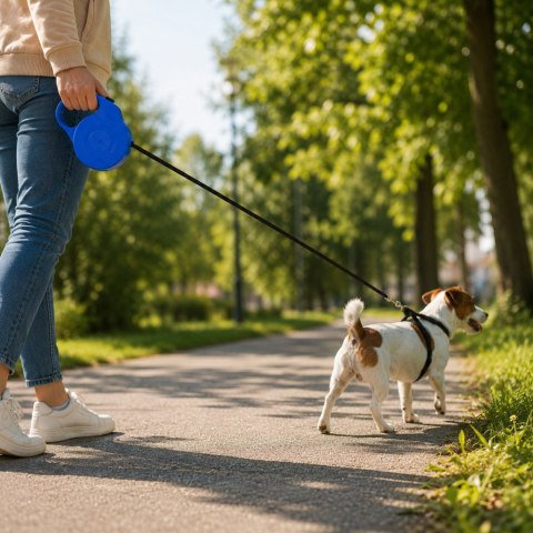 Smycz automatyczna dla psa taśma blokada 5m 15kg