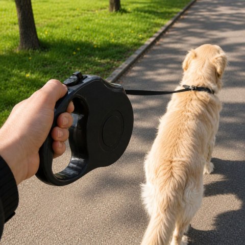 Smycz dla psa automatyczna blokada taśma 5m 15kg