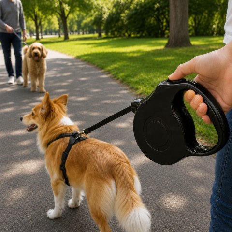 Smycz dla psa automatyczna blokada taśma 5m 15kg