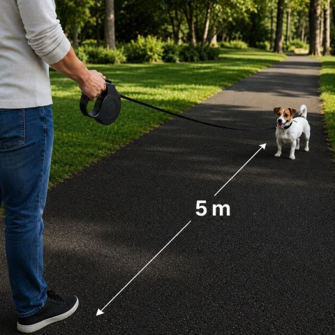 Smycz dla psa automatyczna blokada taśma 5m 15kg