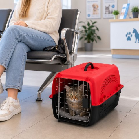 Transporter dla psa kota królika klatka solidny 48
