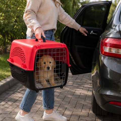 Transporter dla psa kota królika klatka solidny 48