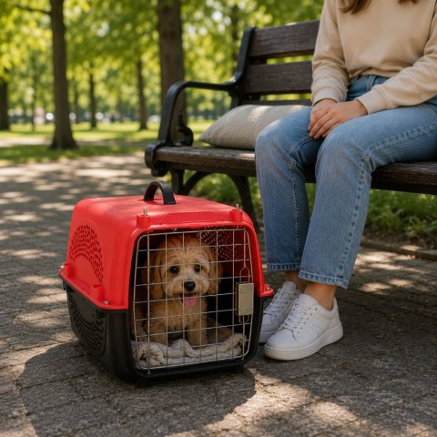 Transporter dla psa kota królika klatka solidny 48