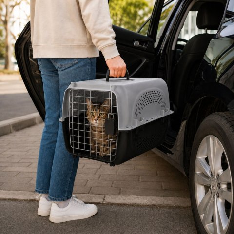 Transporter dla psa kota królika klatka solidny 48