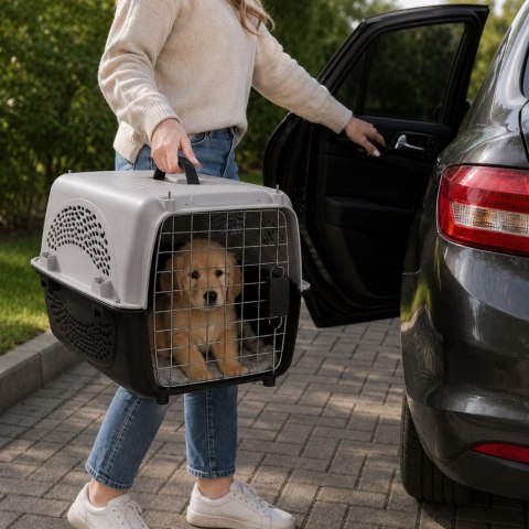 Transporter dla psa kota królika klatka solidny 48