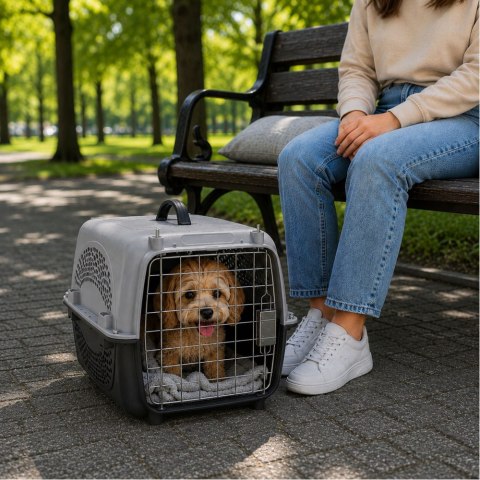 Transporter dla psa kota królika klatka solidny 48