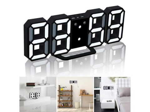 Zegar budzik led elektroniczny termometr z alarmem