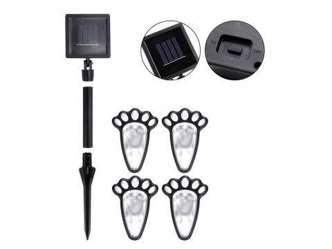 Lampki solarne łapki ogrodowe gruntowe led 4 szt.