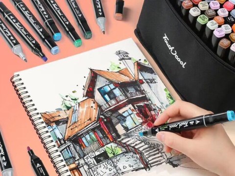 Markery alkoholowe touch zestaw 40szt torba etui