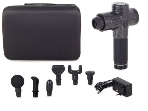 Pistolet do masażu masażer do ciała lcd mocny bezprzewodowy zestaw walizka