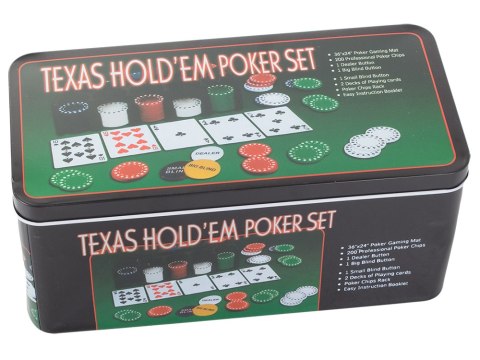 Zestaw do pokera texas żetony 200szt karty mata