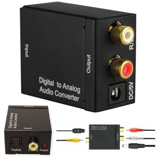 Konwerter optyczny toslink spdif na 2x cinch rca