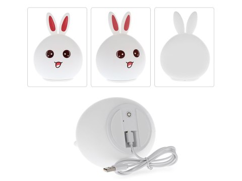 Lampka nocna dla dzieci led królik pilot rgb usb