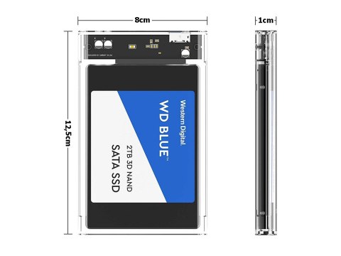Obudowa dysku hdd ssd 2,5'' usb 3.0 sata kieszeń