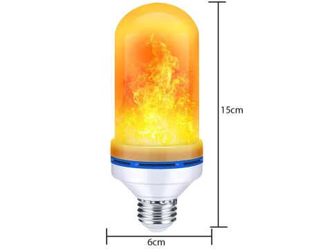 Żarówka led imitująca żywy płomień e27 9w ozdobna