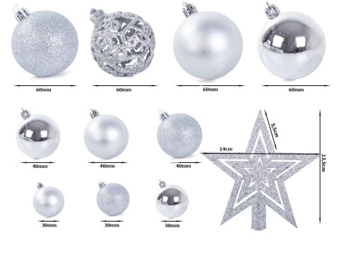 Bombki choinkowe na choinkę 6/4/3 cm zestaw 100szt
