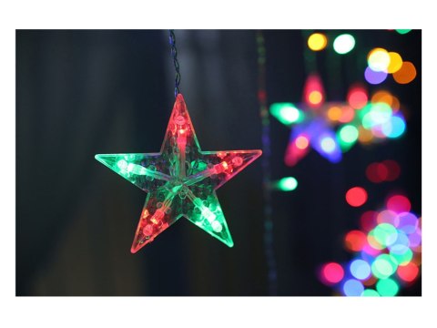 Lampki girlanda gwiazdki kurtyna świetlna 138 led