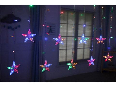 Lampki girlanda gwiazdki kurtyna świetlna 138 led