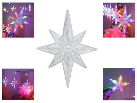 Lampki girlanda gwiazdki kurtyna świetlna 138 led