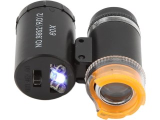 Mikroskop kieszonkowy lupa jubilerska 2 led uv