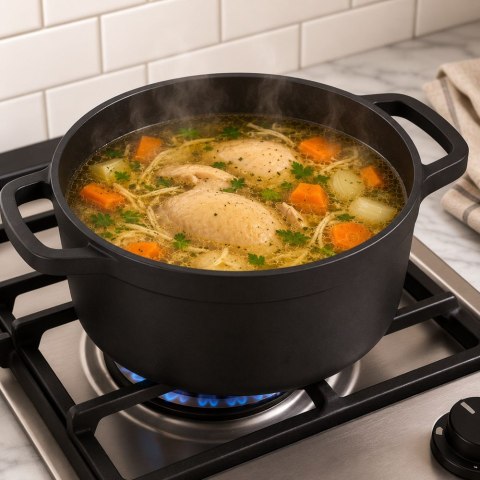 Garnek brytfanna do gotowania pieczenia non stick indukcja gaz pokrywa 2l