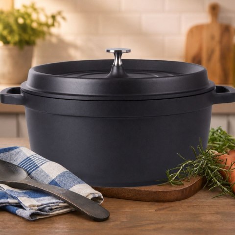 Garnek brytfanna do gotowania pieczenia non stick indukcja gaz pokrywa 2l