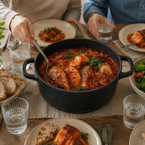 Garnek brytfanna do gotowania pieczenia non stick indukcja gaz pokrywa 2l