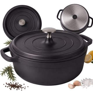 Garnek brytfanna do gotowania pieczenia non stick indukcja gaz pokrywa 4l