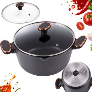 Garnek rondel głęboki z pokrywką indukcja gaz powłoka non stick 7l