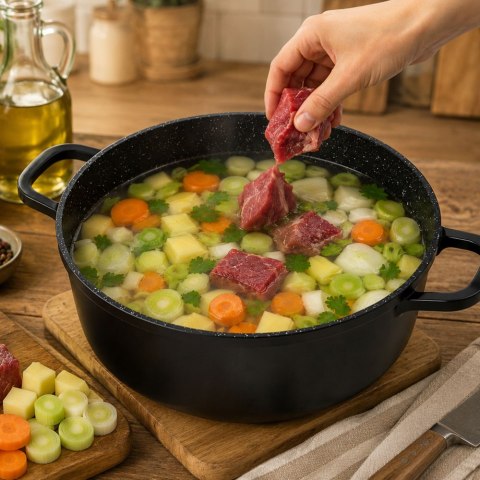 Garnek z aromatyzerem na przyprawy na indukcję gaz do pieczenia duży 13l