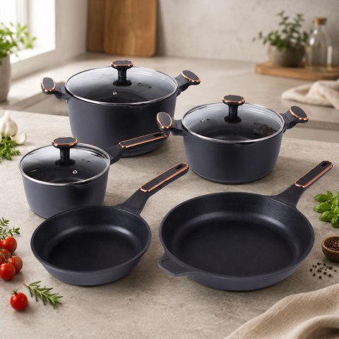 Komplet garnków rondli patelni indukcja gaz non stick premium 8 elementów