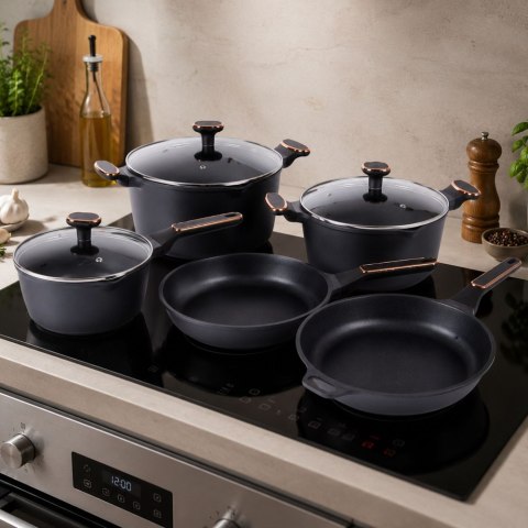Komplet garnków rondli patelni indukcja gaz non stick premium 8 elementów