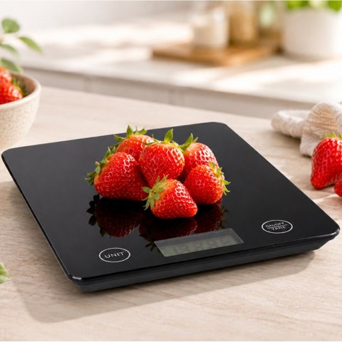 Waga kuchenna elektroniczna lcd 5kg szkło płaska dokładna