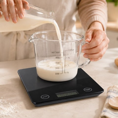 Waga kuchenna elektroniczna lcd 5kg szkło płaska dokładna