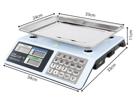Waga sklepowa elektroniczna kalkulacyjna 40kg pl