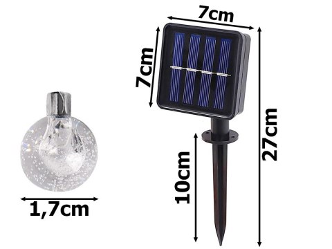Girlanda ogrodowa lampki 20 led solarna multikolor