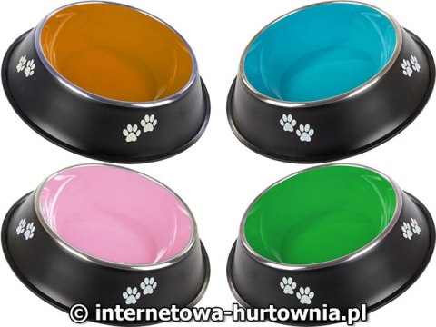 Miska dla psa metalowa antypoślizgowa guma 150ml