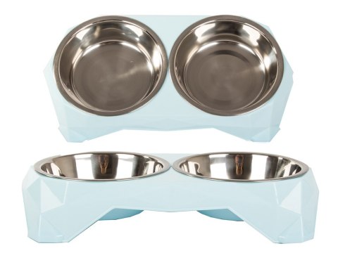Miska podwójna dla psa kota metalowa 350ml x 2