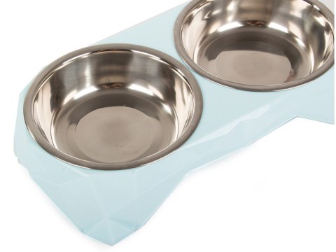 Miska podwójna dla psa kota metalowa 350ml x 2