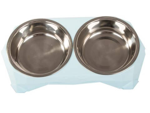 Miska podwójna dla psa kota metalowa 350ml x 2