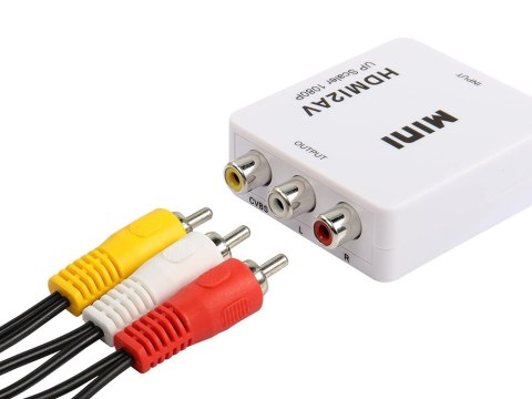 Adapter konverter sygnału av rca cinch do hdmi audio rca 1080p cvbs kabel