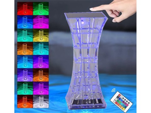 Lampka kryształ nocna stołowa led rgb usb pilot
