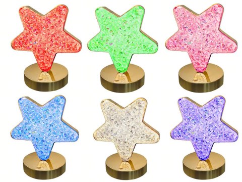 Lampka nocna stołowa gwiazda kryształ led rgb usb