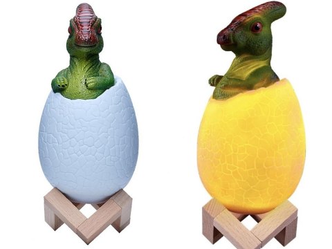 Lampka nocna dinozaur dino jajko rgb led jajo świecące dla dzieci